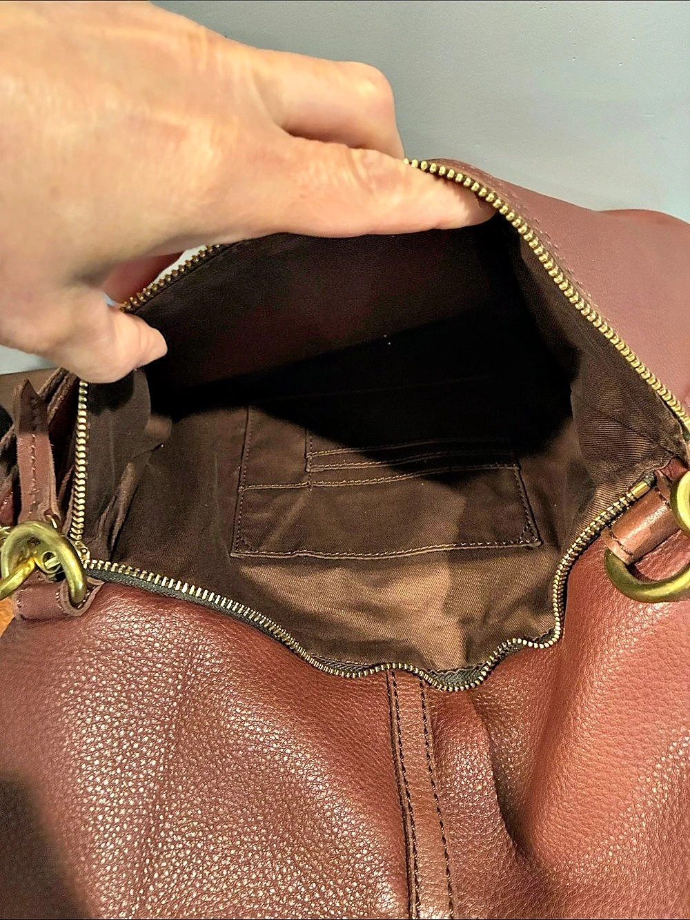 Fossil Brown Leather Shoulder Bag & Wallet - Picture 4 of 15